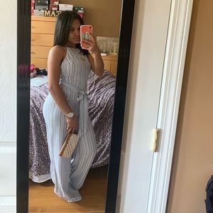 White & blue jumpsuit